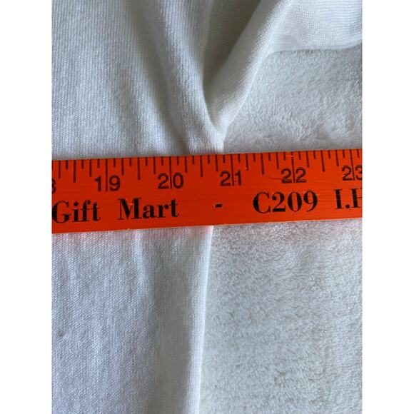 Soft Surroundings White Tunic Shirt Top Long Sleeves Large Zipper Statement - Picture 12 of 14